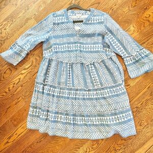 Blue Patterned Mud Pie Dress l